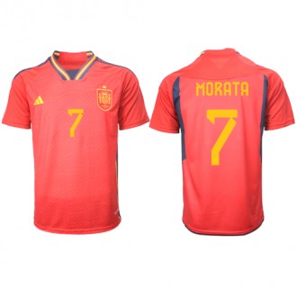 Spanien Alvaro Morata #7 Hemmakläder VM 2022 Kortärmad